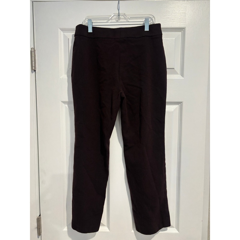 Akris Swiss Luxury Dark Brown Wool Minimalist Cropped Trousers Sz US 10 FR 42